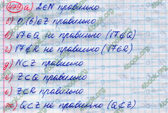 ГДЗ Алгебра 8 клас сторінка 479